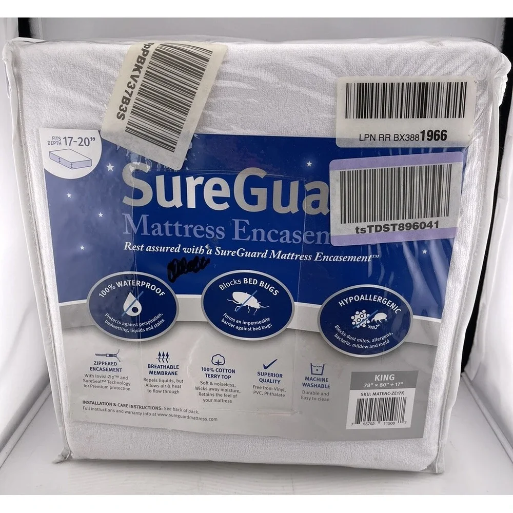 King‎ (17-20 in. Deep) SureGuard Mattress Encasement - 100% Waterproof, Bed Bug